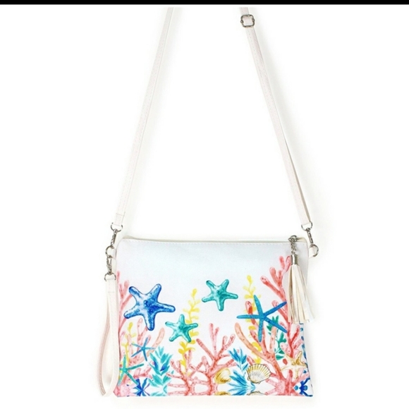 The sea life womens crossbody faux leather adjustable strap tassel bag - Picture 4 of 8